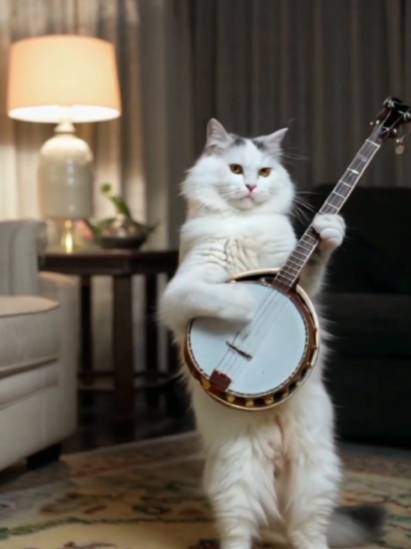 GATO TOCANDO BANJO #aicreatorofc #catsaicreatiom #aigenerated #cats #aigenerated 