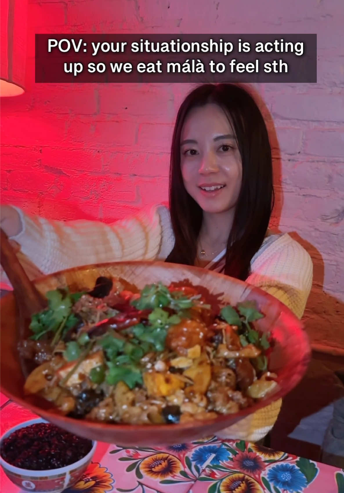POV: your situationship is acting up so we eat málà to feel sth @malaproject 😈🌶️ #hangryasians #malaproject #mala #마라탕 #마라샹궈 #훠궈 #spicynoodles 
