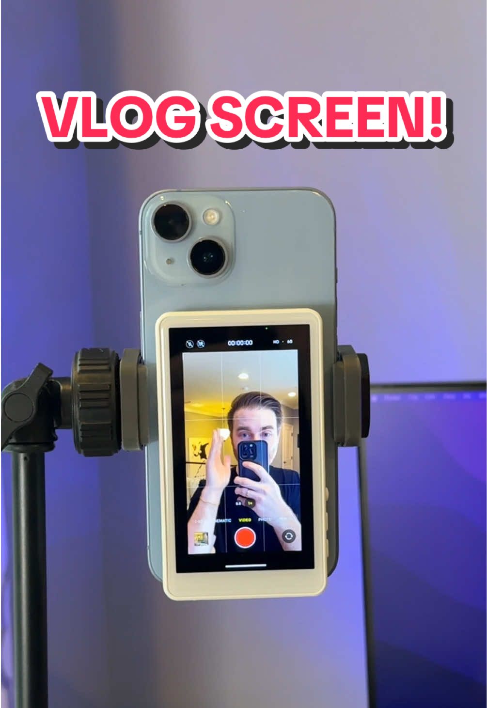 This selfie vlog screen is a must have item for any content creator or even people who just like to take selfies! It mirrors your phone screen so you can finally use the better quality rear facing camera, and it’s super easy to connect! It magnets to the back of your phone ! #selfie #vlogscreen #selfiemonitor #content #creator #contentcreator 