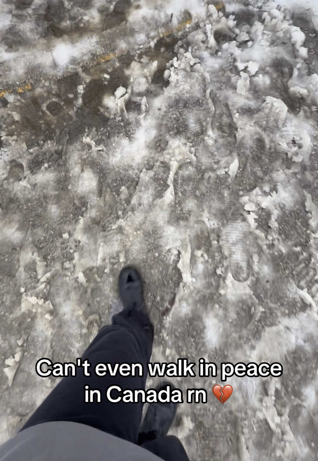 I swear it's like 8 different terrains 💔 #walking #snow #puddles #winter #spring #slush #goofy #funny #tiktok #fyp #fypシ゚ #fypp #fyppp #fyppppppppppppppppppppppppppppppppppp #foryou #foryoupage 