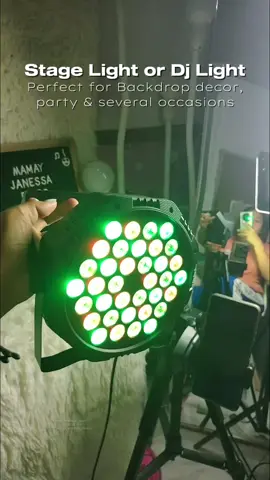 Slim Led 54/36/18 Par RGB Stage light 💚😍#stagelight #backdroplight #djlight #lighting #discolight @Janessa Managbanag 
