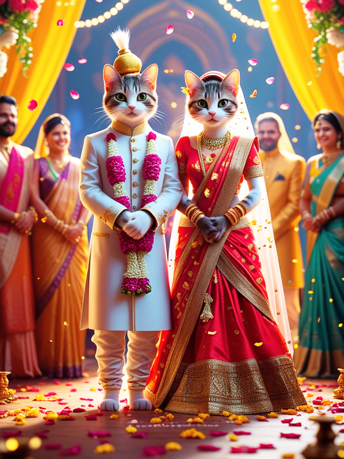 Uradhura dance at the wedding ceremony of two cats #foryou #foryoupage #fyp #duet  #fyppppppppppppppppppppppp #ViralCat #bdtiktokofficial #bangladesh🇧🇩 #kitten #funny #cartoon 