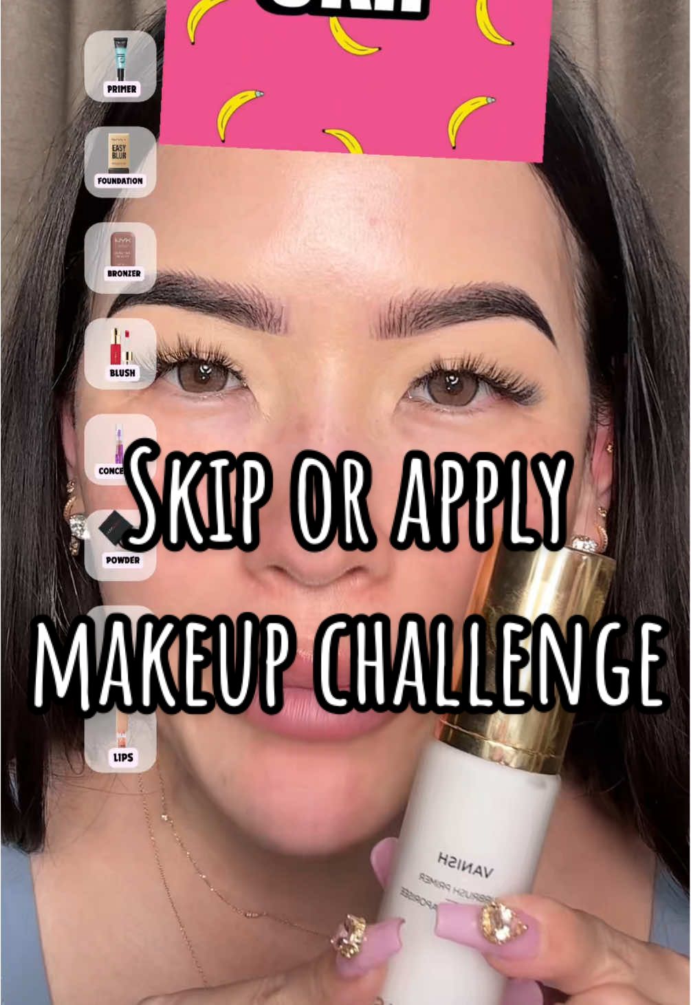 I mean it could’ve been worse😅  Products  @Hourglass Cosmetics vanish primer @LAWLESS Beauty forget the filler foundation @Rare Beauty liquid contour  @Huda Beauty loose setting powder @Maybelline NY sky high mascara  #makeupchallenge #makeupfilterchallenge #MakeupRoutine #makeuptutorial #skiporapplychallenge #beautyfilter #makeup