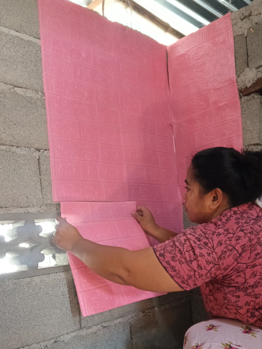 Wallpaper foambricks stickers #wallpaper #foambricks #walldecor #diyhomedecor #wallpaperdecor #foambricksinstallation #budolfinds 