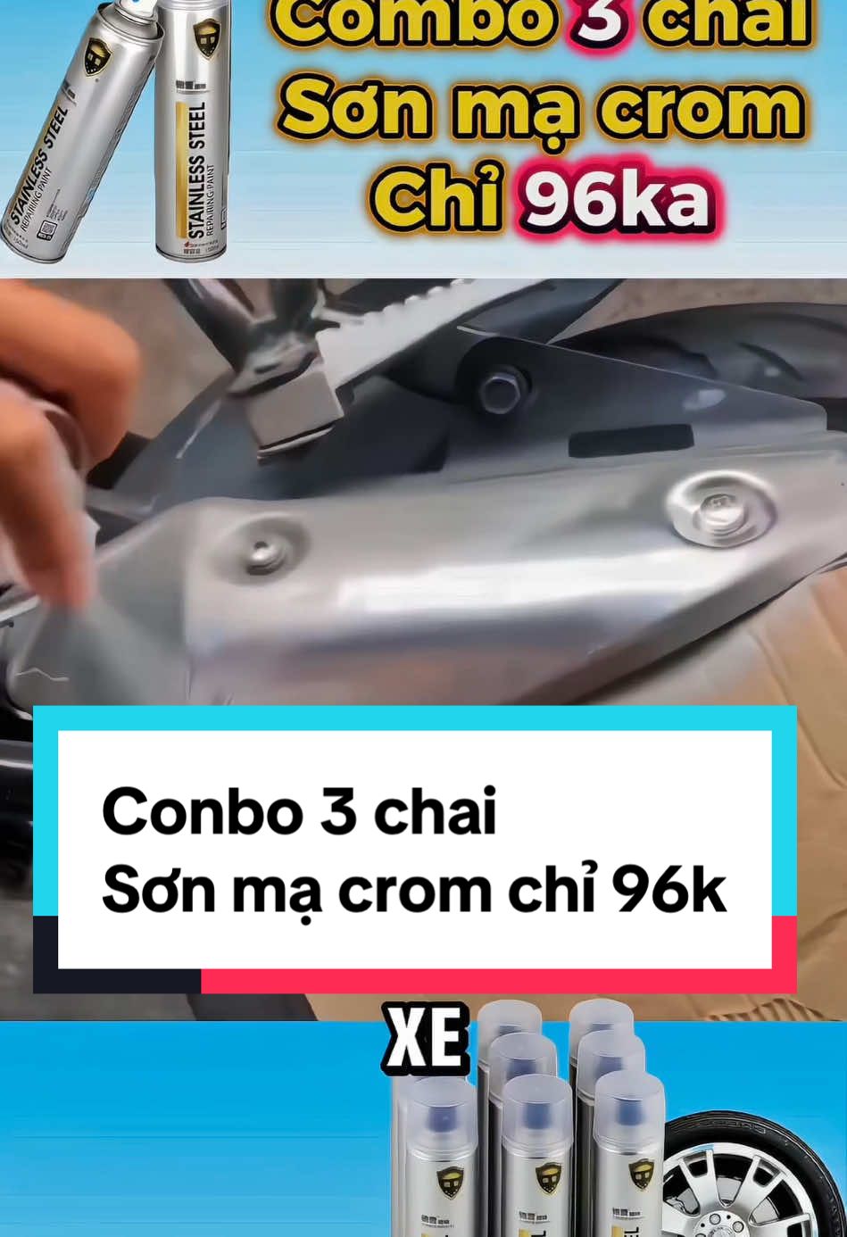 Combo 3 chai sơn mạ crom chỉ 96k #sonmacrom #macrom #crom 