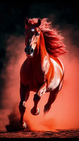 4k live wallpaper:Red horse #wallpaper #wallpaper #animal #fyp #horses 