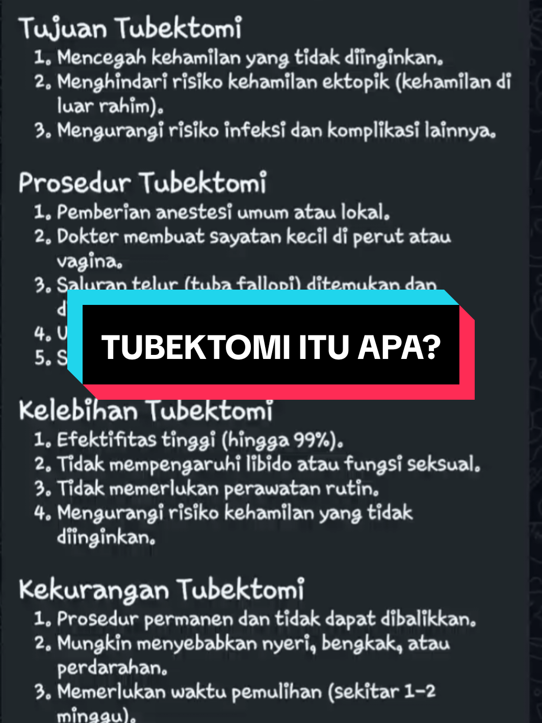 APA ITU TUBEKTOMI ? @BKKBNOfficial @Kemendukbangga/BKKBN Jabar  #asn #kementriankependudukandanpembangunankeluarga #bkkbn #penyuluhkeluargaberencana #pppk #fyp #bersamakitabisa #stunting #kemendukbangga #metaai #alatkontrasepi #mow 