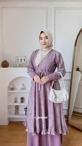 —• Kalea Dress Plum •— rekomendasi gamis brukat ukuran lengkap sampai LD 140cm yaaa, yuk samaan sebelum kehabisan🪻💜 #rekomendasioutfit  