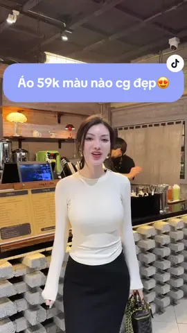 Áo 59k màu nào cg đẹp😍 (Xả kho) Áo thun dài tay siêu co giãn mềm mịn chất giấy dày dặn Justdun  #aothun #aothundaitay #aothuncotron #aothuncogian #aothungiay #aogiunhiet #justdun #thoitrangnu #xuhuong #nachanhh 