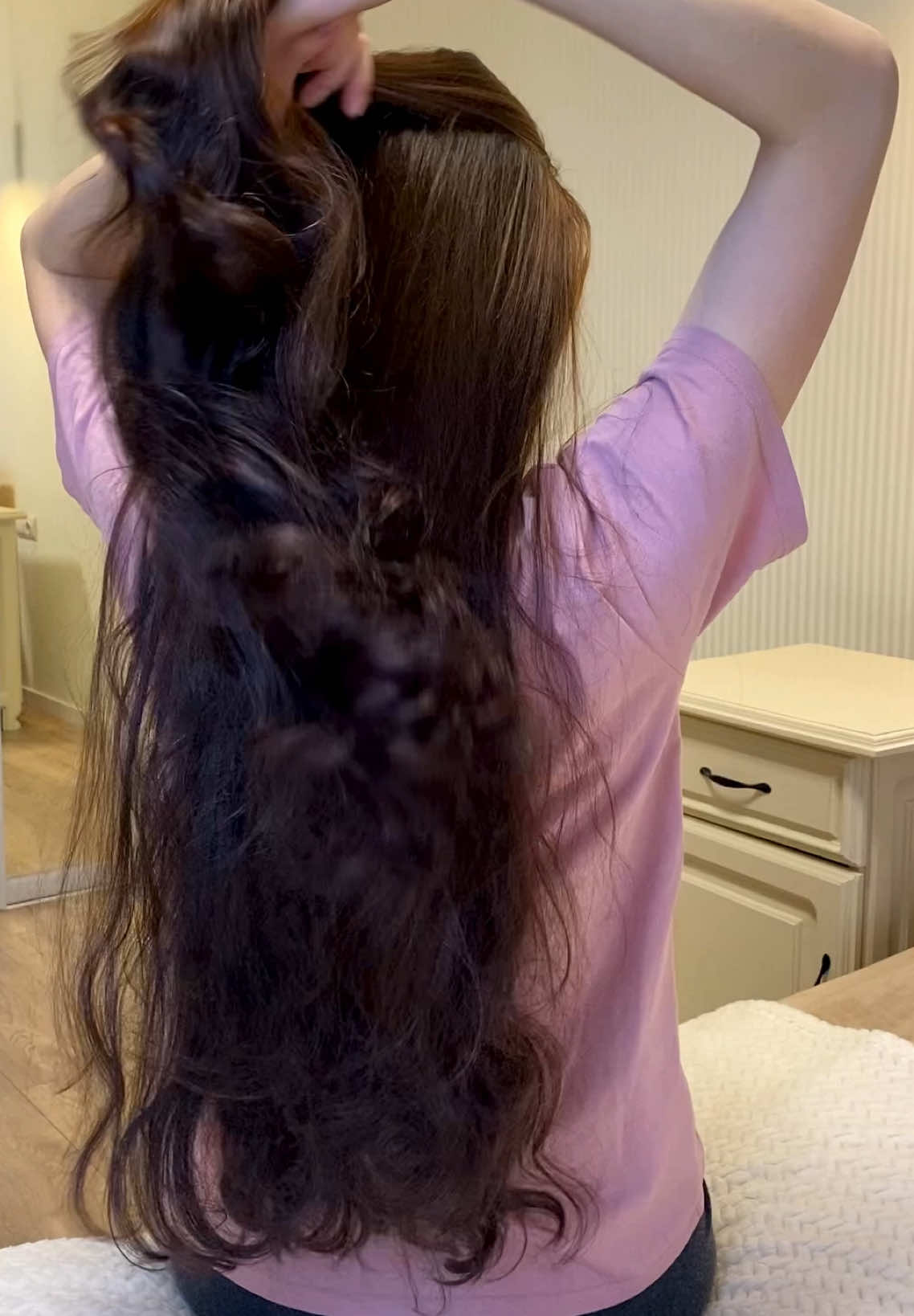 Sock Curls Attempt and Hair Play 💕🌸 #hair #longhair #haircurls #hairstyle #brushinghair 