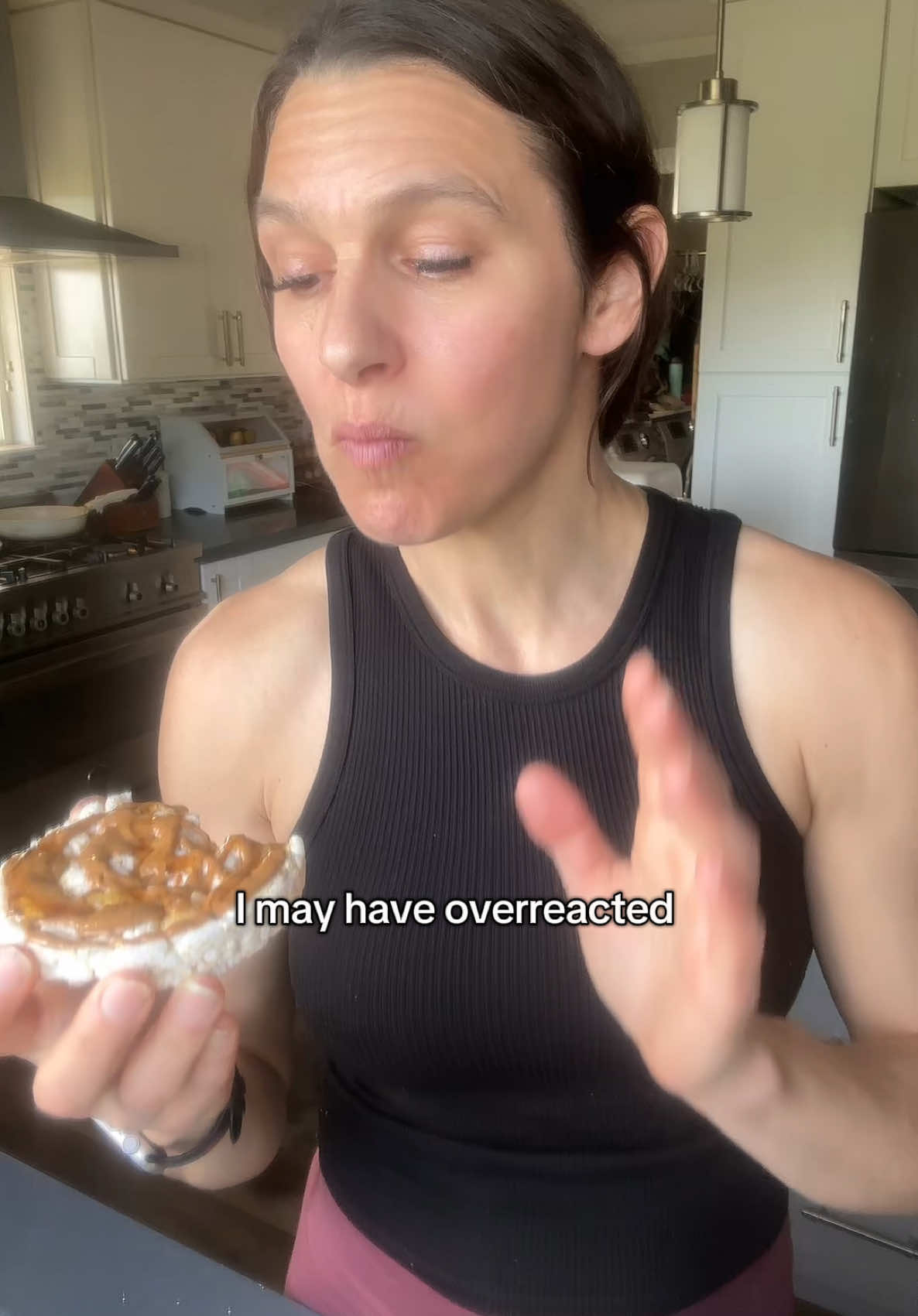 IYKYK  #ricecakes #brokenricecakes #prep #contestprep #bikinicompetitor #mastersbikini #overreaction #annoying #boymom #14weeksout 