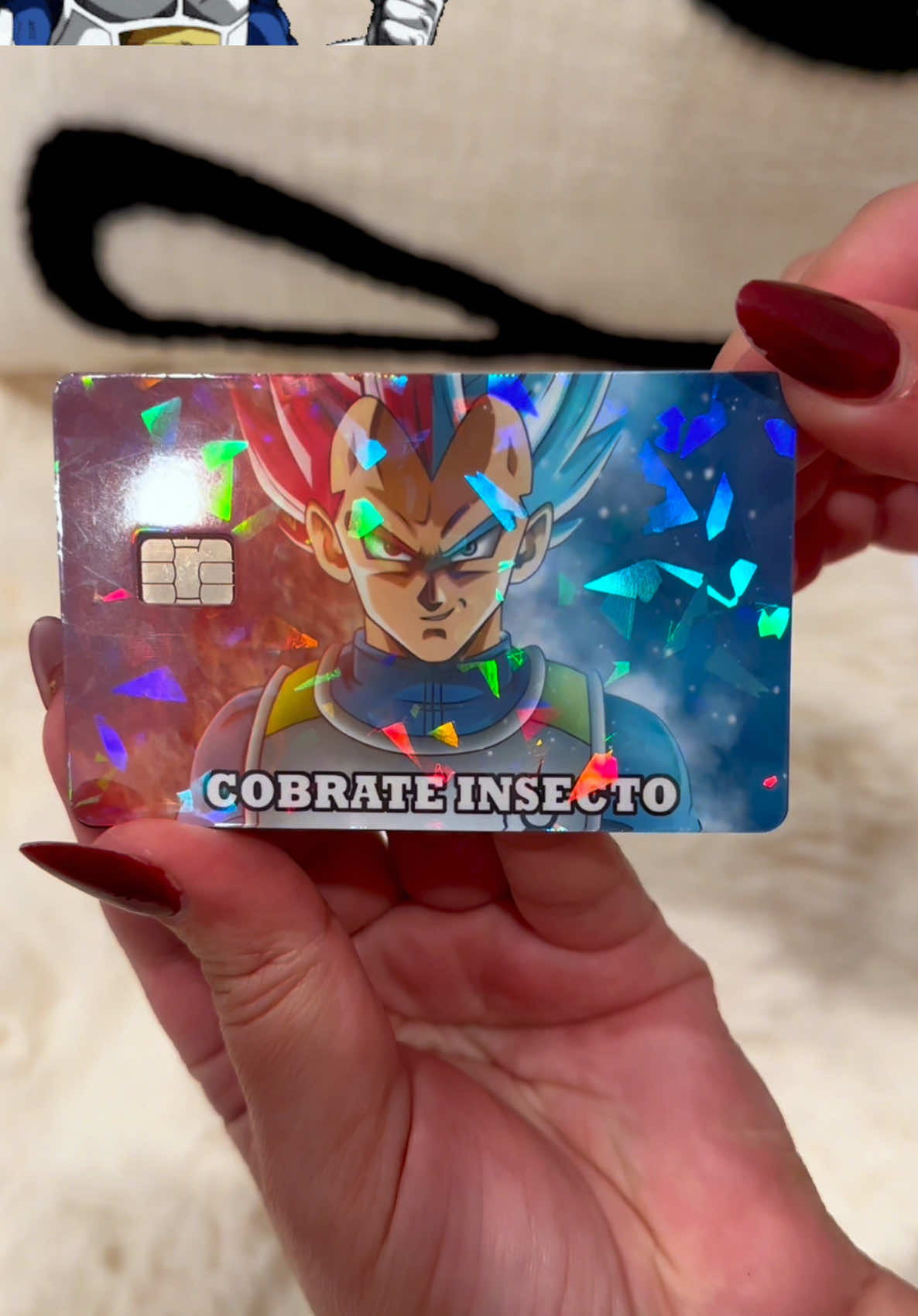 Cóbrate insecto sticker para tarjetas de débito #stikercard #debitcardstickers #cobrateinsecto #vegeta #vegetadragonball #anime