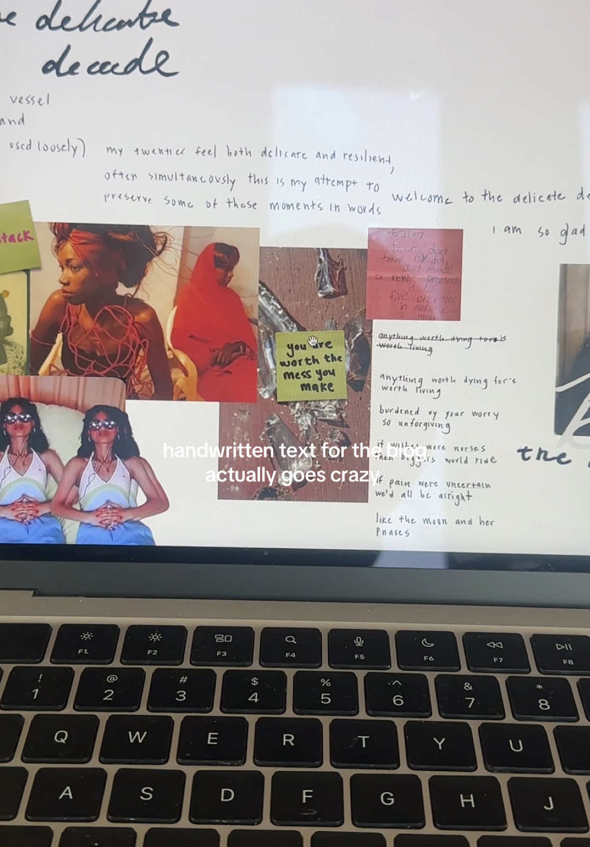 updated the text boxes to be handwritten by Toni & it’s SO much cuter. The Delicate Decade by Toni Bravo. Obsessed. #websitedesign #personalwebsite #blog 