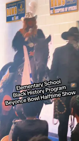 Elementary School brings the “Beyonce Bowl” to their  Black History program. #beyoncebowl #blackhistory #horse #elementaryschool #beyonce #tsr #netflix #theshaderoom ##blackhistorymonth #viral #trending #16carriages #cowboycarter #cowboy #cowgirl @Abbott Elementary @Beyoncé @quintab @SOOFARANCH 