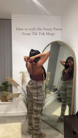 How to style the Fuzzy Pants From Tik Tok Shop:  #fashiontiktok #outfitinspo #ootdfashion #springoutfit #fuzzypants #nightout 