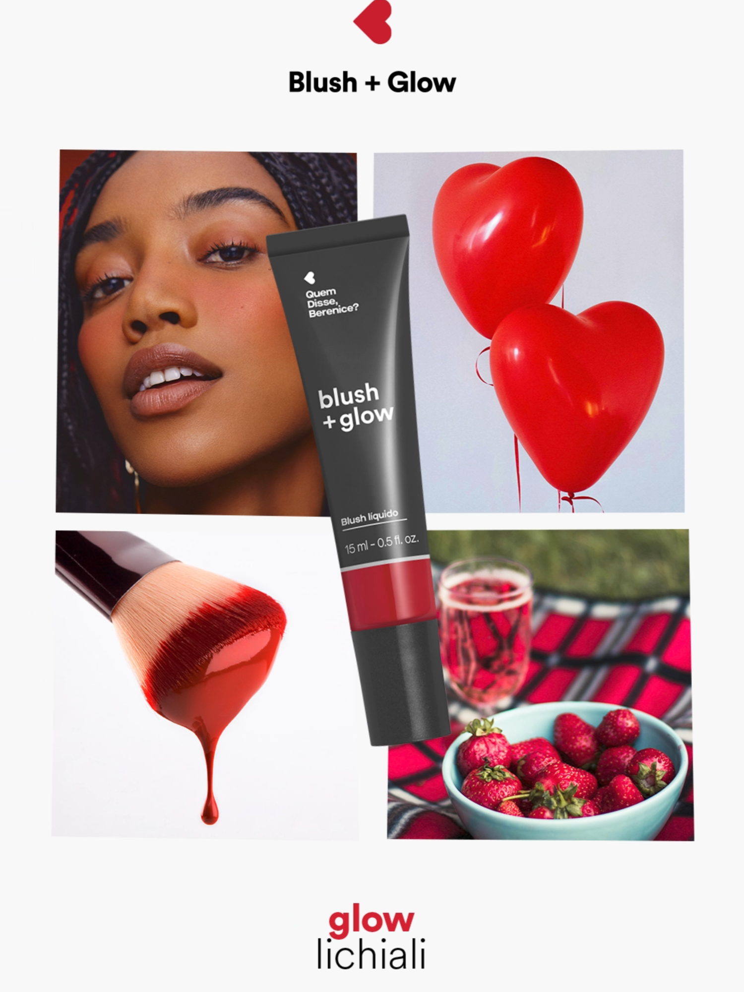 como glow nunca é demais, cheguei com o meu novo lançamento totalmente inspirado nas berês que amam brilhar por aí: Blush + Glow. o seu próximo item favorito de make. vem conhecer! 💖