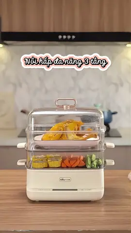 Nồi hấp đa năng 3 tầng: - Tỏa hơi nhanh chỉ trong 10 giây - Hẹn giờ lên tới 9.5h - Bảo hành 18 tháng và 30 ngày 1 đổi 1 (lỗi kĩ thuật, lỗi mạch điện) #bearstorevietnam #giadungtienich #giadungthongminh #noihapdanang #noihap #noihap3tang
