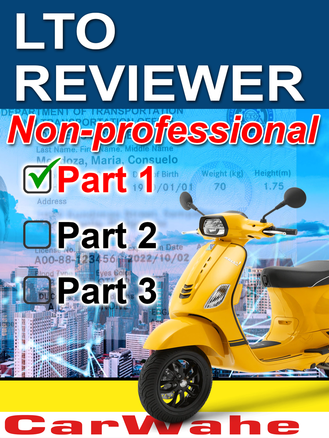 part 1 of 3 LTO Reviewer Motorcycle Nonprofessiona Code A A1 2025 || carwahe