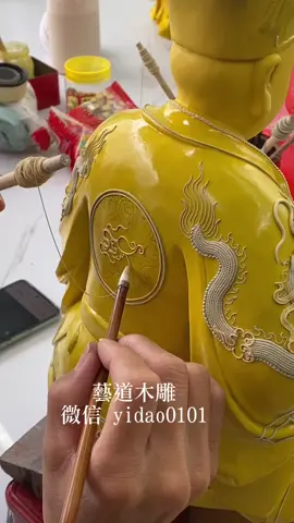 廣澤尊王，漆線雕工藝，盤龍，木雕神像#木雕 #神像 #手工制作 #源頭工廠 #造像 #廣澤尊王 