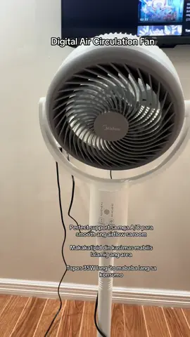 Napakacute talaga at space saver! Parang malaking turbo fan🥰☺️ #aircirculatorfan #midea #standfan #airconditioning #electricfan 