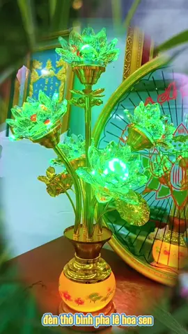 đèn thờ bình pha lê hoa sen 5 bông siêu đẹp #den #thocung #xuhuong #xuhuongtiktok 