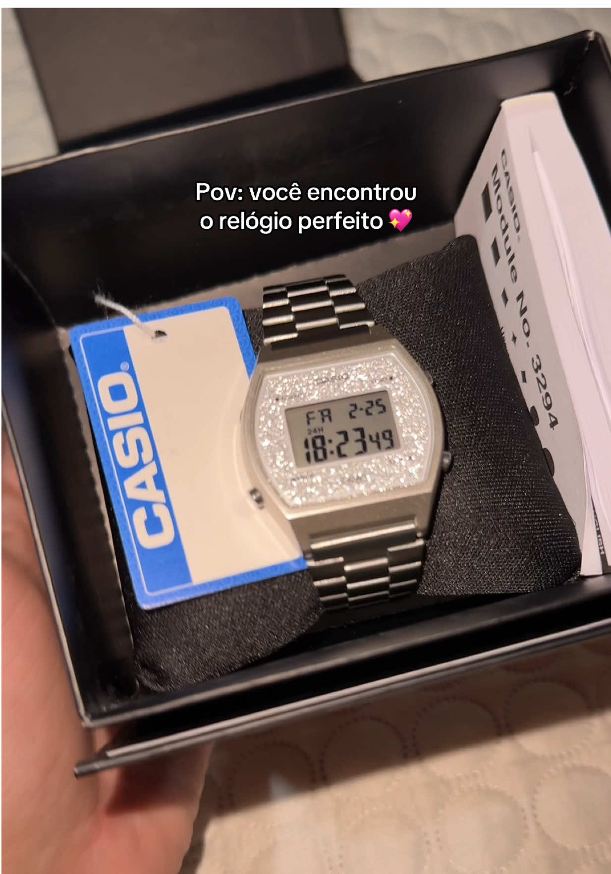 Meu novo bebê 🤍✨ Como eu não encontrei esse relógio anteeeees?! #casio #casiodebrilho #relogiocasio 