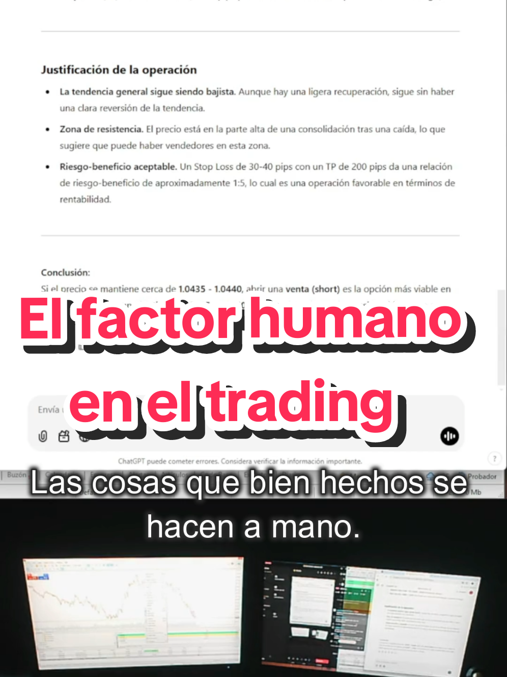 El factor humano en el trading #tradingnopredictivo #trading #botsdetrading #psicologiadeltrading 