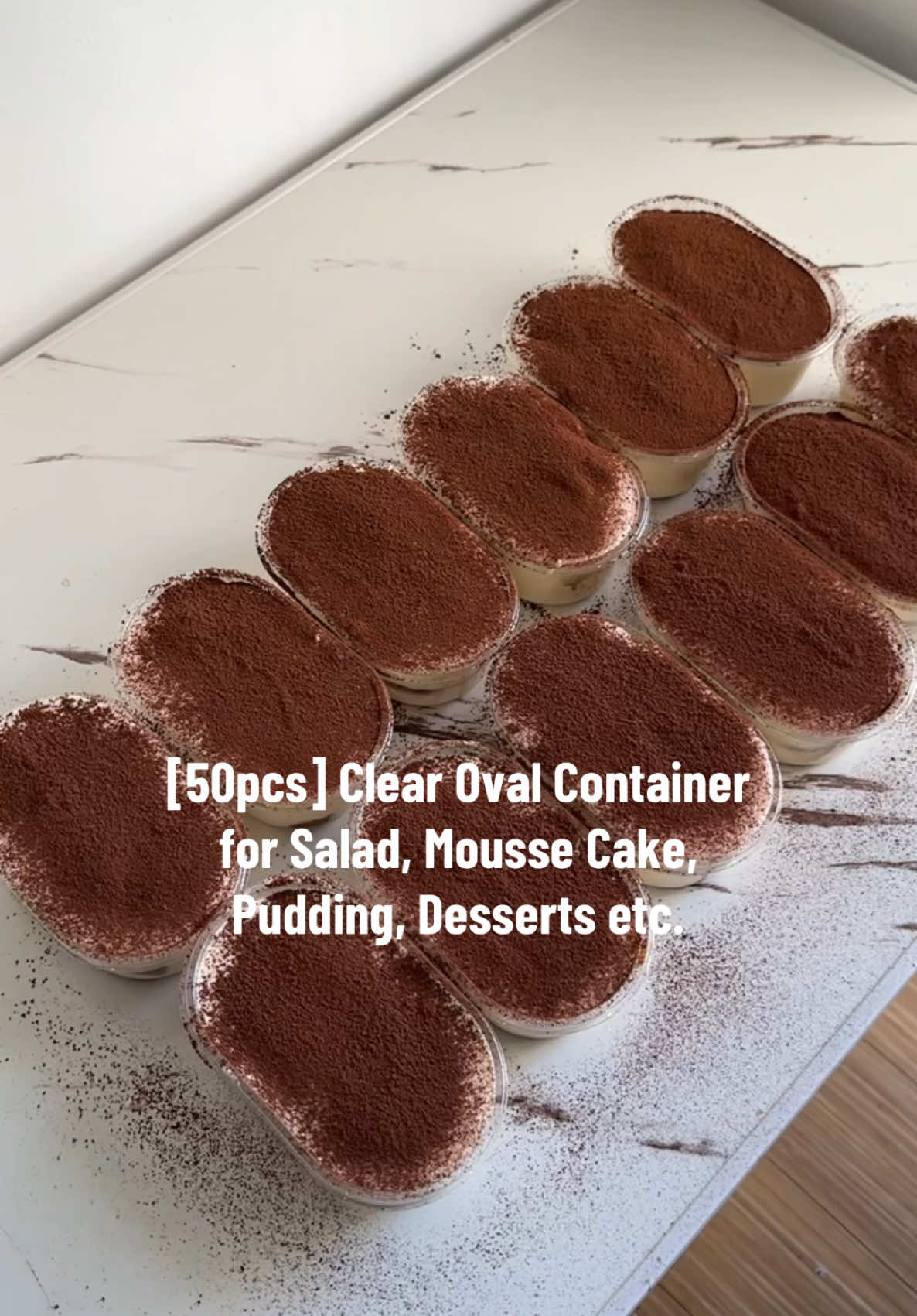 [50pcs] Clear Oval Container for Salad, Mousse Cake, Pudding, Desserts etc #cakecontainer #cake 