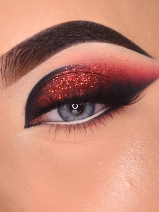 Red Glitter eye makeup tutorial 😍  #glamour #glow #beauty #salon #niki #artist #red #glitter #black #eye #makeup #tutorial #makeuptutorial #makeupartist #makeuphacks #viral #viralvideo #viraltiktok #explor #explore #explorepage #fyp #fypage #fyppppppppppppppppppppppp #for #you #page #foryou #foryoupage #foryoupageofficiall #capcut 