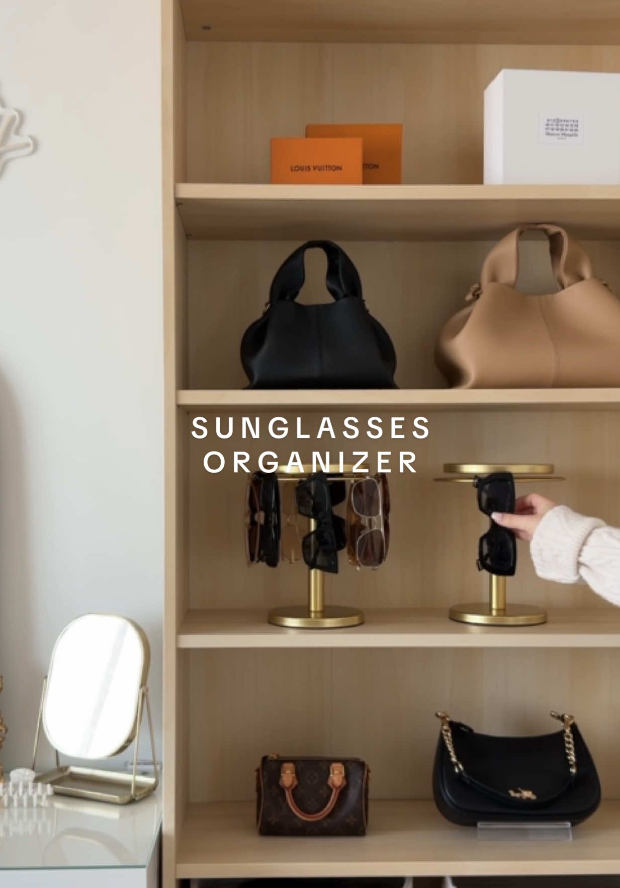 just added to my ‘closet + organization’ Sf Iist 🤍✨ #closetorganization #sunglasses #organizationhacks #dreamcloset 