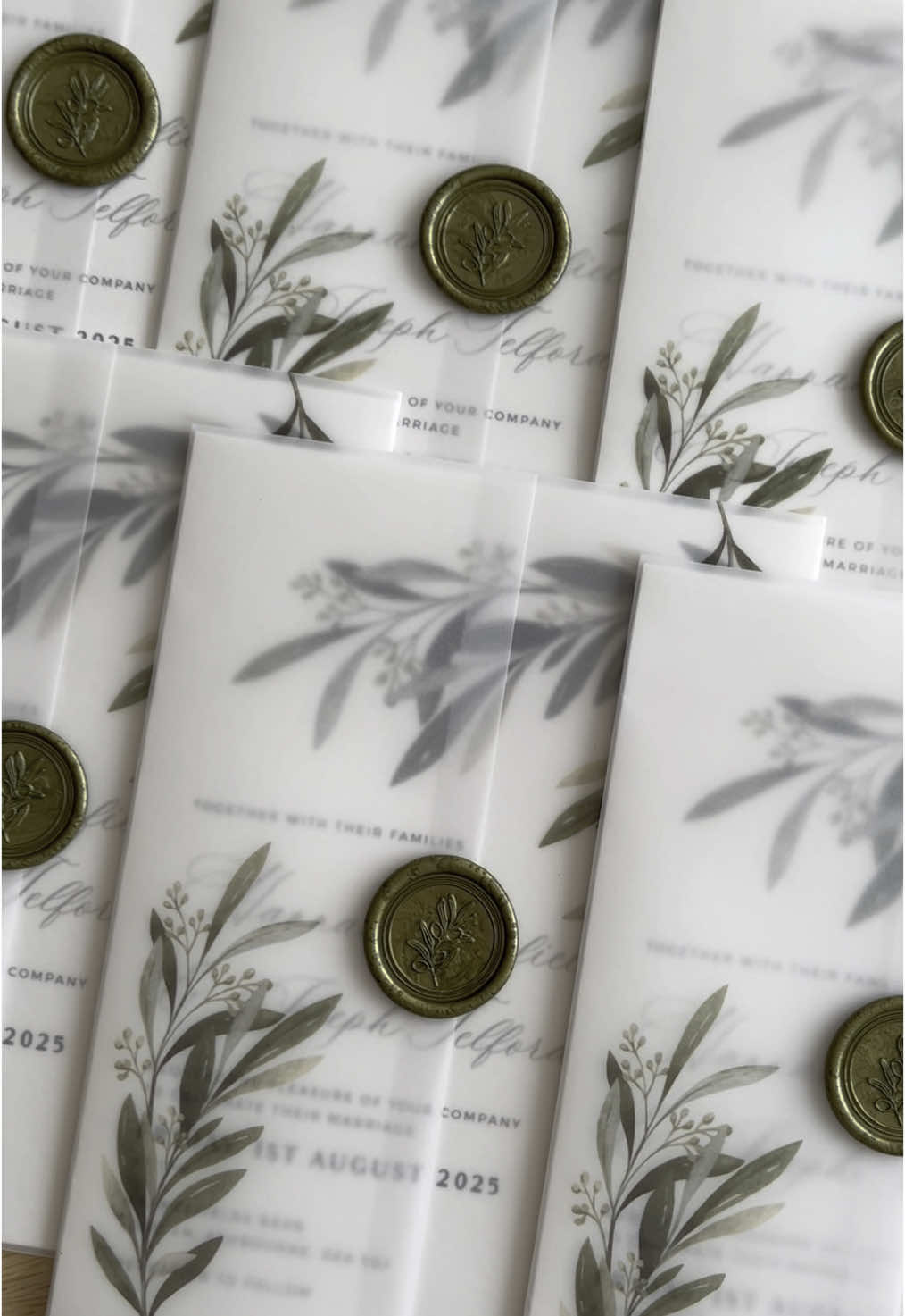 February’s Best Seller: The Olive Invitation Suite!    The most loved invitation suite of February is **Olive**, and it’s easy to see why! With its timeless greenery, elegant vellum wrap, and delicate wax seal, it perfectly captures the beauty of nature while keeping things sophisticated. 💌✨   Brides have been loving its fresh, romantic feel—whether for spring, summer, or even autumn weddings. The organic tones blend beautifully with so many wedding themes, making it a favorite choice for couples looking for something effortlessly stylish.   Would you choose **Olive** for your big day? Let us know in the comments! 💚   #WeddingInvitations #VellumWrap #WaxSeal #OliveWeddingTheme #ElegantWedding #bridetobe2025 #derbywedding #derbyshirewedding #weddinginvitations #weddingstationery #derbyweddingstationery #bohowedding #vellumwrap #sagewedding 