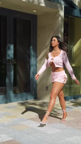#bikiniworkout lady in pink sorry dress walking down the street #bikini #california 