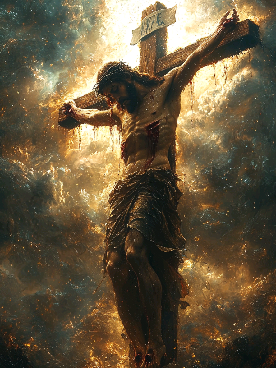 O sacrifício que trouxe a salvação ao mundo. ✝️ The sacrifice that brought salvation to the world. ✝️ #SacrifícioDeJesus #Cruz #Redenção #Fé #AmorIncondicional #Salvação #JesusCristo #wallpaper 