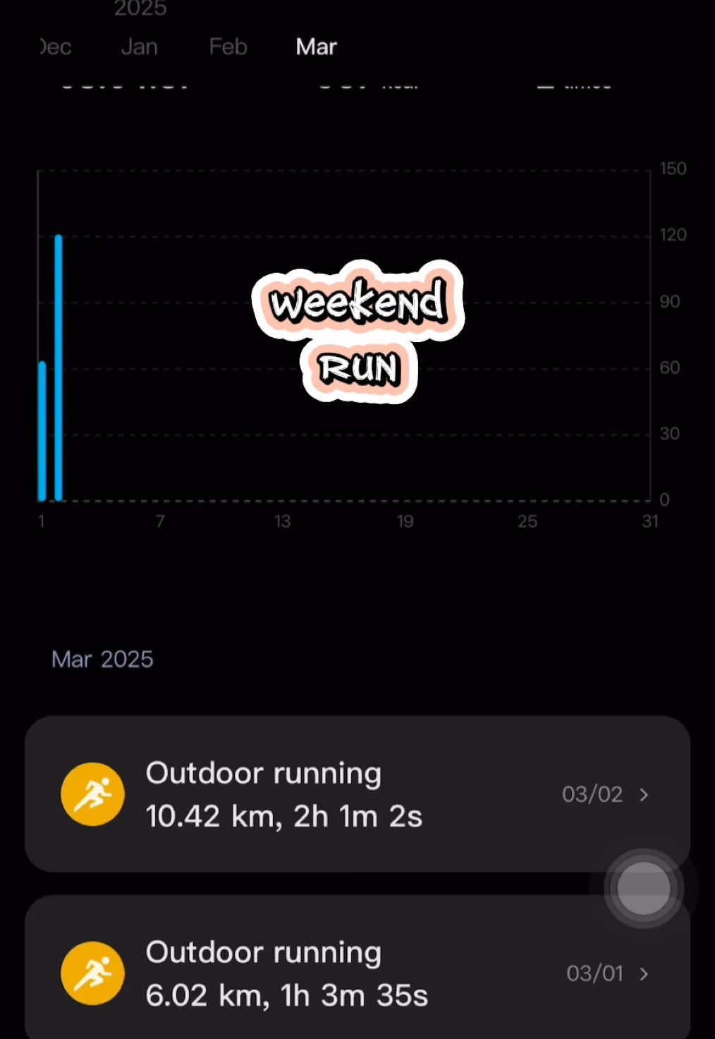Weekend run. 🏃‍♀️ 3/1-3/2 #mifitness #10km #marathontraining 