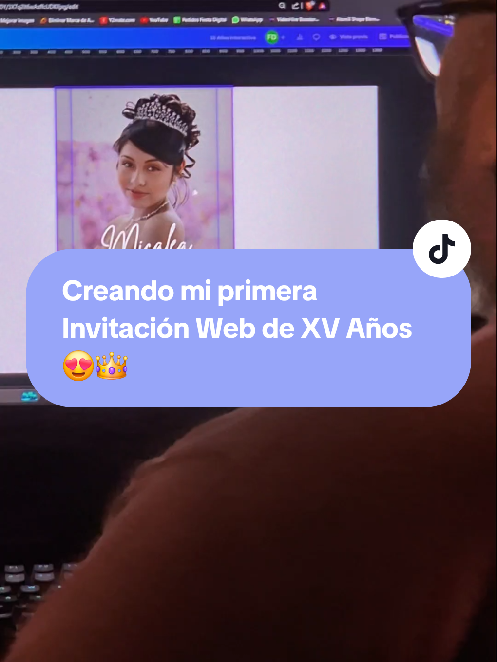 Gente, me propuse crear mi primera invitación web para 15 Años, con botones interactivos, música, dress code, cuenta regresiva, etc.  Les muestro un poco del proceso, así es cómo va quedando, ¿Qué les parece? Pronto el resultado final 😍#fiestadigital #invitacionescreativas #invitacionesdigitales #invitaciones #partytime #party #fiesta #cumpleaños #xvaños #15años #quinceañera #mis15 #canva #invitacionesweb 