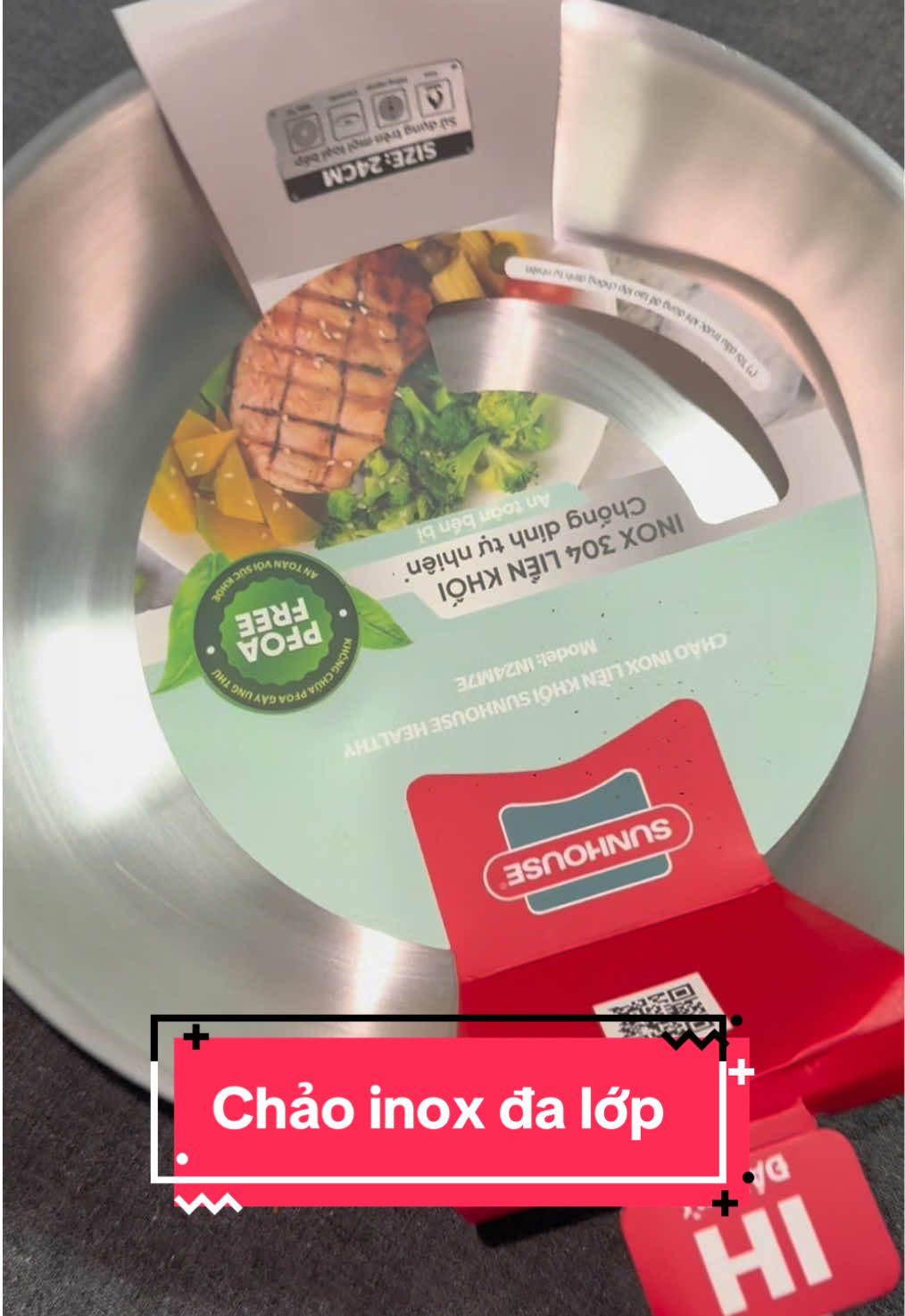 Chảo inox đa lớp nguyên khối  #qmthau #review #chảo #chaoinox #chaoinoxchongdinh #chảoinox 