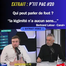 🎙️ Qui peut parler de football ? ⚽️💬 📢 Bertrand Latour : « Si Christophe Dugarry ne peut pas parler de foot, alors qui peut ? » 🗣️ Dans Le P’tit Pac, on s’est posé LA question : faut-il avoir joué au plus haut niveau pour être légitime en tant qu’analyste ou journaliste sportif ? 🤔 👀 Extrait de l’émission : 🎥 https://radiosports.fr/episodes/le-ptit-pac-20-tir-but-et-ko.html 📌 Un débat qui divise… et toi, t’en penses quoi ? Faut-il être ancien pro pour parler foot ou le savoir suffit ? 🎤⚽ 💬 Donne ton avis en commentaire ! ⬇️ 📻 Retrouve l’épisode en intégralité ce soir à 18h sur Radio Sports ! 🔗 radiosports.fr #LePtitPac #RadioSports #DébatFoot #JournalisteSportif #Légitimité #CanalPlus #Football #TalkSport #bertrandlatour  