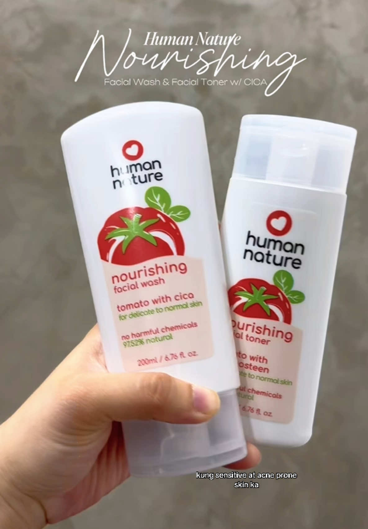 Sensitive and acne prone skin ka? Try Human Nature Nourishing Facial Wash and Facial Toner Combo now with CICA. Have a healthy and Nourish Skin with Human Nature. @humannatureph #humannature #facialwash #facialtoner #cica 