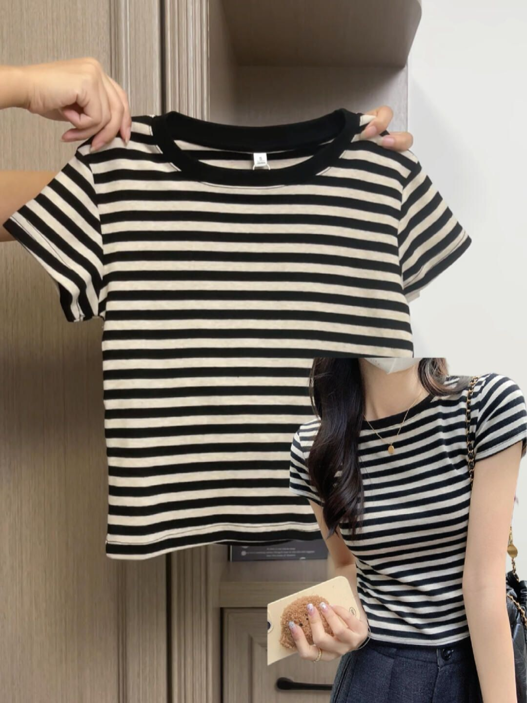 📷 Kaos bergaris hitam putih vintage 💞✨😍 #fyp #fypage #OOTDMurahMeriah #TikTokShopFashion #KaosBodyFit #outfit #tshirt #kaos #kaoswanita #pakaianwanita #tiktokfashionfinds #fyppppppppppppppppppppppp