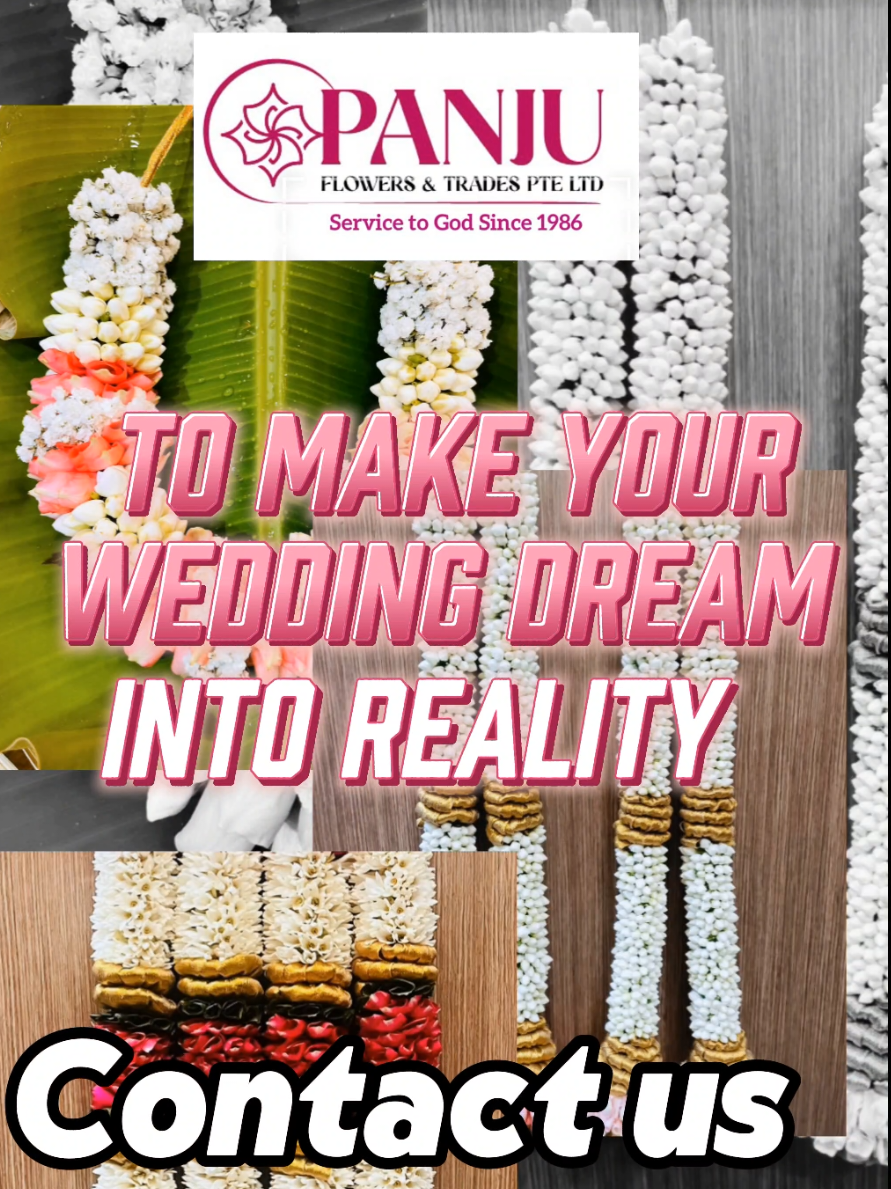 Are you planning to get married? Figuring out what garland design will suit your wedding? We at Panju Flowers are here to guide you. Contact us at 83890530 to place an appointment 