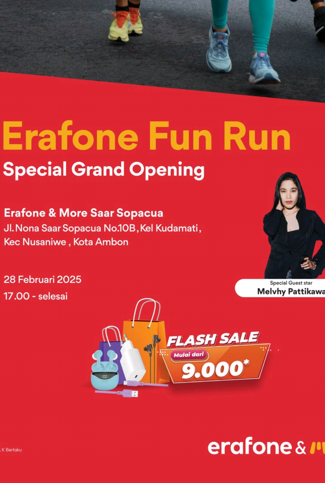 Fun run Special grand opening Erafone  Bagi mau cari barang elektronik, handphone dan accessories lainnya langsung ke erafonestores maluku 🚩Erafone & More Saar Sopacua Jl. Nona Saar Sopacua No.10B, Kel Kudamati, Kec Nusaniwe, Kota Ambon Ambon 28 feb 2025 Thanks to @erafonestores_maluku Teman dari @amboina.runners  #ambonrunners  #run #Running #runners #runing #pelarikonten #ambon #olahraga #ambonvideo #runers #runners #erafone #ambonmanise #lari #grandopening