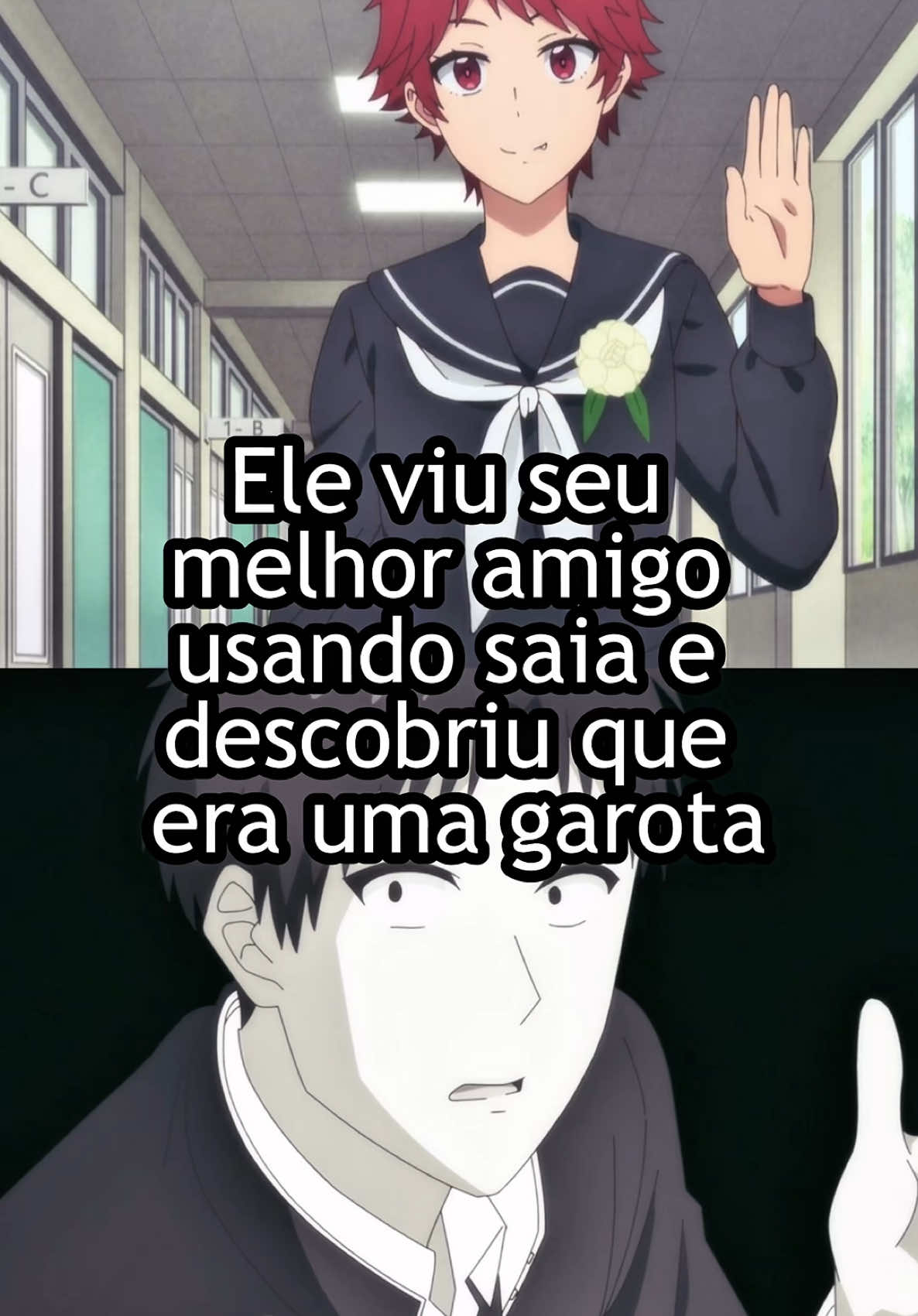 Ele viu seu melhor amigo usando saia e descobriu que era uma garota #anime #fyp #otaku 