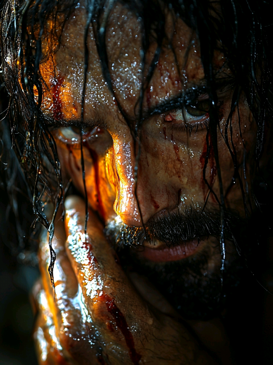 A dor profunda, mas a força imensurável do amor divino. ✝️ The deep pain, but the immeasurable strength of divine love. ✝️ #SacrifícioDeJesus #AmorDivino #FéInabalável #Cruz #JesusCristo #Redenção #Salvação #wallpaper 