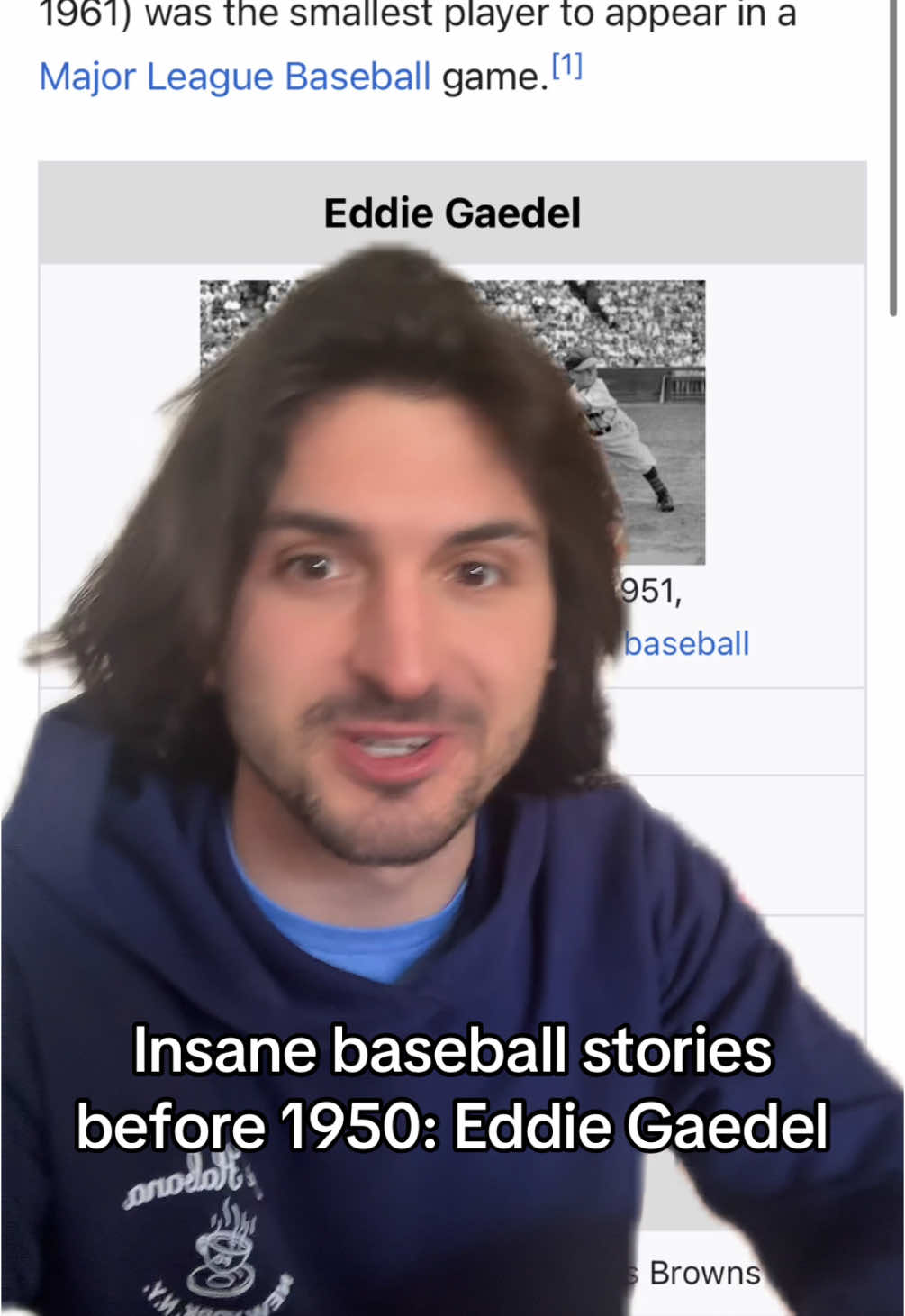 He was the shortest baseball player ever #baseball #MLB #mlbhistory #history #storytime #fyp #story #foryou #comedy 