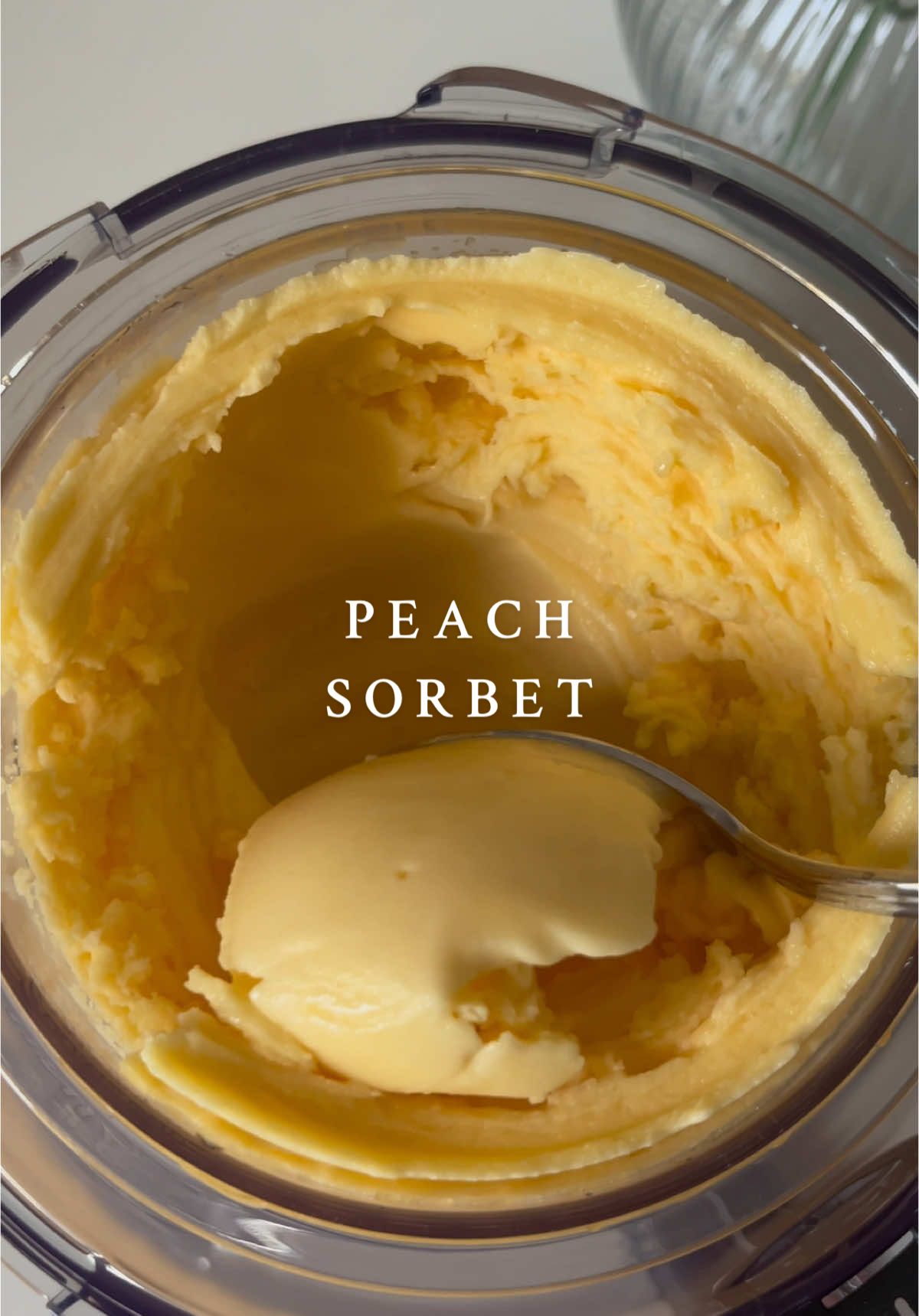 Peach sorbet 🍑🍨 Ingredients: - 1 can of sweetened peaches Settings: - full - sorbet #ninjacreami #ninjacreamirecipe #peaches #ninjacreamideluxe #ninjacreamisorbet #asmr #asmrsounds #satisfying #satisfyingvideo #sorbet #peachsorbet #EasyRecipe #summerrecipes  @Ninja Kitchen @Ninja.Deutschland 