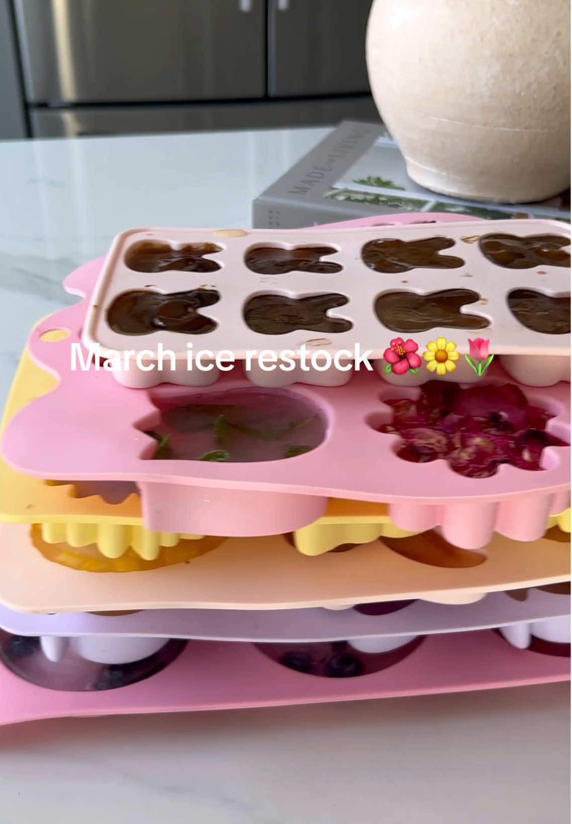 Spring ice restock 🐰🌷🌸 #asmr #asmrsounds #easterice #icerestock #restock #ice #organized #organizedhome #asmrtiktok #aesthetic #fyp #easter2025 