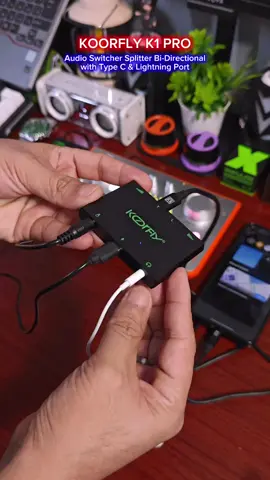 KOORFLY K1 PRO Audio Switcher Splitter Bi-Directional with Type C & Lightning Port 💙✅ #koorfly #tiktokfind #affordable 