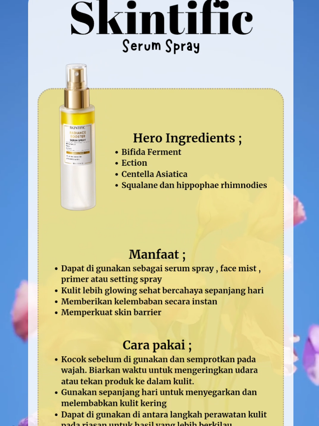 ada yang baru dari skintific... #skintific #serumspray #skincare #fyppppppppppppppppppppppp #settingspray 