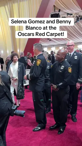 #SelenaGomez and #bennyblanco at the #Oscars red carpet! #Oscars2025 
