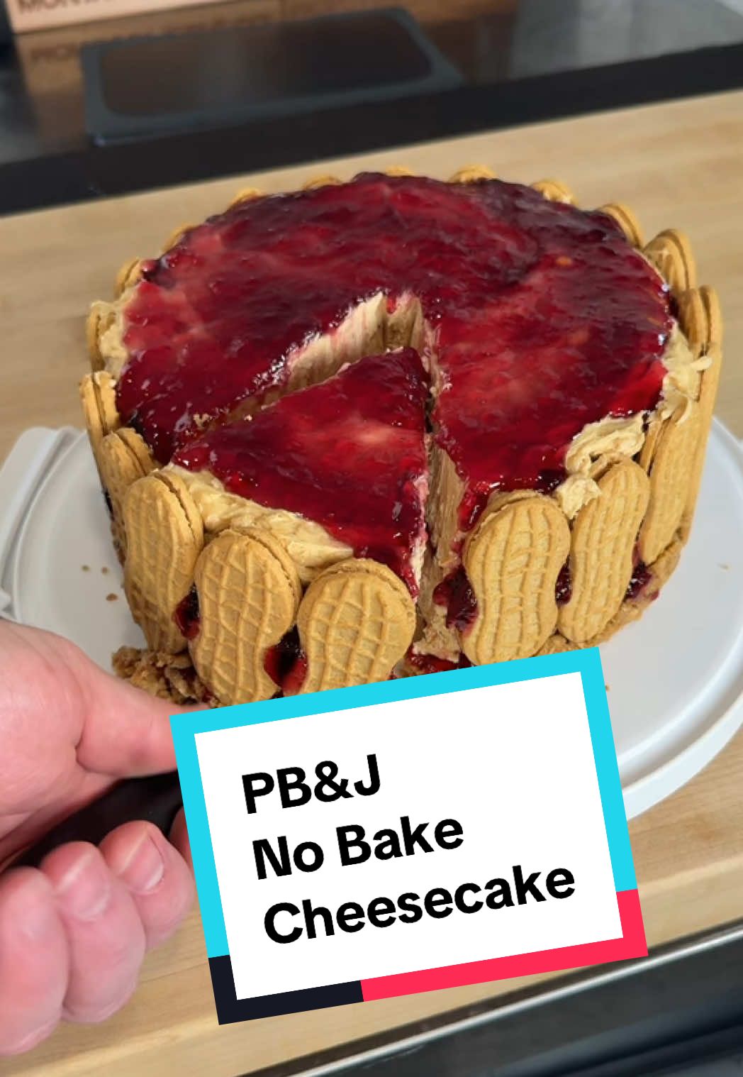 Recipe on my website,  link in my bio! #nobakedessert #nobakecheesecake #easydessert  https://cookerofdeliciousness.com/pbj-no-bake-cheesecake/